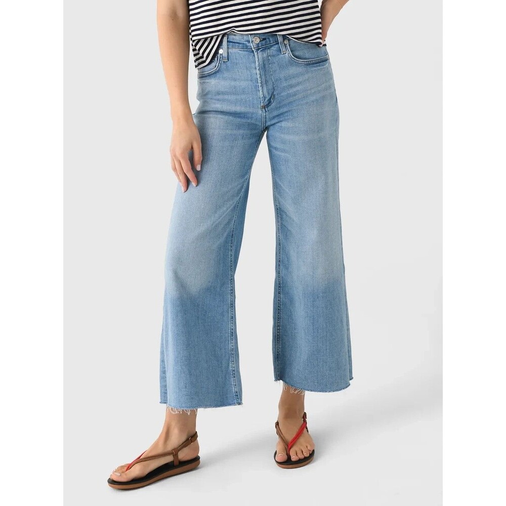 Citizens of Humanity Lyra Wide Leg Jeans Womens 23 Belmont Crop High Rise NEW